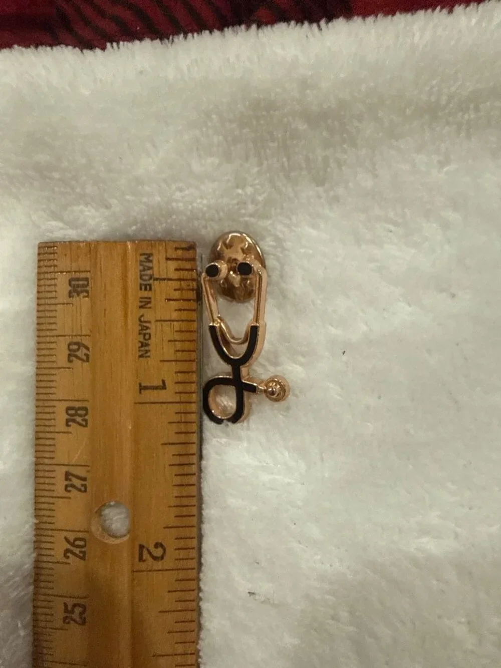 Gold-Tone Black Enamel doctor/Nurse Stethoscope Pin With Secure Backing